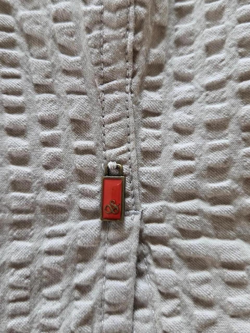 Scotch & Soda Oversize Embroidered Cotton Seersucker Button Up Shirt Size L - Picture 5 of 10